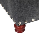 Joveco Storage Ottoman Linen Tufted Bench with Rivet, Rectangular Footrest Stool Coffee Table Seat for Living Room Bedroom, Grey by CozyNest Decor