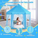 Monobeach Princess Tent Girls Large Playhouse Kids Castle Play Tent with Star Lights Toy for Children Indoor and Outdoor Games, 55'' x 53'' (DxH) (Blue Prinecss Tent with Little Star Lights) by TinyTreasures Baby Boutique