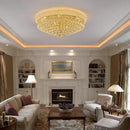 18-Light 32 inch Large Crystal Chandelier Flush Mount Ceiling Light Fixture for Living Room Dining Room Bedroom Foyer Entryway Gold Finish by CozyNest Decor