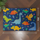 Cute Cartoon Dinosaur Rug for Boys Bedroom 59"x39" Bedroom Playroom Decor for Kids Lovely Dinosaur Animal Pattern Carpet Blue Rug Non-Slip Washable by TinyTreasures Baby Boutique