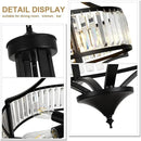 20" Modern Farmhouse Crystal Chandeliers for Dining Room, 5-Light Black Antique Pendant Chandelier, Contemporary Hanging Light Fixture for Living Room Bedroom Foyer Kitchen Island Entryway by CozyNest Decor