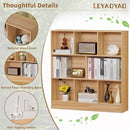 LEYAOYAO 8 Cube Bookshelf with Wood Base,Natural 3 Tier Mid-Century Modern Bookcase,Standing Wide Bookshelves Storage Organizer Shelf,Rustic Display Cabinet Book Shelves for Bedroom,Living Room by CozyNest Decor