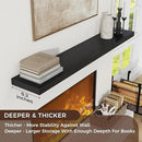 Floating Shelves for Wall, Large Wall Mounted Shelves with Invisible Brackets, Long Wood Floating Shelf Shelves for Living Room, Bedroom, Kitchen, (Black, 55" W x 9" D x 1.5" H) by CozyNest Decor