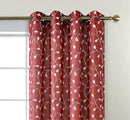 MIUCO Floral Embroidered Semi Sheer Curtains Faux Linen Grommet Curtains for Living Room 52 x 63 Inch 2 Panels, Burgundy by CozyNest Decor