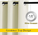 NICETOWN Beige Blackout Curtains 63 inches Long, Grommet Room Darkening Window Treatment Thermal Insulated Vertical Drapes Sound Reducing for Bedroom, W46 x L63, 2 Panels by TinyTreasures Baby Boutique