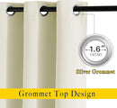 NICETOWN Short Window Curtains for Kitchen, Grommet Sunlight Reducing Solid Vertical Curtains & Drapes for Cafe & Home Office, Beige, 2 Panels, W52 x L36 by TinyTreasures Baby Boutique