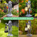 Garden Statue Monkey Figurine - Monkey Decor with Solar Powered Led Lights for Patio Lawn Balcony Yard - Ideal Gift for Women Moms Grandma Housewarming by GreenHaven Gardens