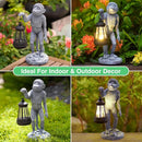 Garden Statue Monkey Figurine - Monkey Decor with Solar Powered Led Lights for Patio Lawn Balcony Yard - Ideal Gift for Women Moms Grandma Housewarming by GreenHaven Gardens