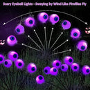 Halloween Decorations Outdoor Lights - 4 Pack 32LED Solar Halloween Scary Eyeball Pathway Lights Swaying by Wind, Waterproof Solar Halloween Stake Lights for Garden Porch Lawn Pathway (Purple) by GreenHaven Gardens