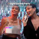 YLL Karaoke Machine for Adults Kids, Portable Bluetooth Karokee Speaker with 2 Wireless Microphones,Singing Karaoke Machine Built-in LED Lights for Birthday Gifts, Family Home Party(Beige) by TinyTreasures Baby Boutique