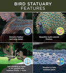 Regal Art & Gift Outdoor Garden Décor, Unique Bird Sculpture, Rustic Metal Bird Statues, Garden Ornaments, Bird Figurine for Lawn, Decorative Sculpture, Heron, Blue, Wings Down, 41"height by CozyNest Decor