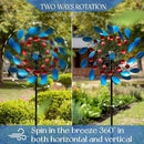 Wind Spinners for Yard and Garden Large - 80 inch Wind Spinners Outdoor Metal Large with Solar LED Light, Wind Sculptures & Spinners Windmills for Birthday Gifts Decorations(24 Diameter) by GreenHaven Gardens