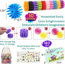 Gears Interlocking Learning Set, STEM Construction Toy Set - Building Kids Toys 180 Pcs - 10 Colors by TinyTreasures Baby Boutique