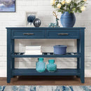 Solid Wood Console Table Entryway Table with Storage Drawers and Shelves Sofa Table for Entry Hallway Foyer(42" Navy Blue) by CozyNest Decor