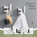 Angle Simple Bath Towel Hook 2 Pack, Stainless Steel Square Robe Coat Holder for Wall, Bathroom Kitchen Garage Wall Hook for Hanging Tools, Polished Chrome by CozyNest Decor