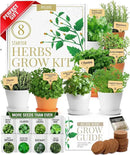 HOME GROWN 𝗣𝗥𝗘𝗠𝗜𝗨𝗠 𝗛𝗘𝗥𝗕 𝗞𝗜𝗧 8 Herb Seeds Garden Kit, Complete Indoor Planter Gift with Basil Cilantro Mint & More, Unique Kitchen Growing Set for Women Men, Birthday Housewarming Present by GreenHaven Gardens