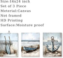3Pcs Nautical Beach Wall Art Sailboat Paddle and Anchor Paintings Pictures Wall Decor Nautical Coastal Posters Prints Artwork for Living Room Bedroom Home Office Corridor Home Decroation Unframed by CozyNest Decor