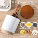 Hasense Ceramic Canister with Airtight Lid for Kitchen Counter, 80 Ounce Large Ceramic Food Storage Jar with Seal Ring for Serving Flour, Grain, Cereal, Pasta, Coffee, Sugar and Tea, Greyish White by CozyNest Decor