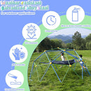 Gardenature 10FT Climbing Dome with Hammock, Outdoor Jungle Gym for Kids, Geometric Dome Climber Supporting 880 Lbs Anti-Rust Metal Outdoor Play Structure ASTM Approved Blue & Green by TinyTreasures Baby Boutique