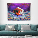 Houselerax Japanese Koi Fish Tapestry, Yin Yang Big Wave Cherry Blossom Tapestries Wall Hanging for Bedroom Living Room Office Decor 40"x30" by CozyNest Decor