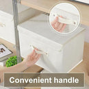 Storage Boxes, Collapsible Storage Bins with Lids, Cotton and linen cloth Storage Baskets with Handle, for Books, Closet, Bedroom, Home, 15x9.8x9.8 in, Beige by CozyNest Decor