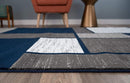 Rugshop Contemporary Modern Boxes Area Rug 5' 3" x 7' 3" Navy by TinyTreasures Baby Boutique
