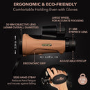 12x50 Monocular Telescope - FMC Fogproof, IP67 Waterproof Hand Held Telescope - BAK4 Phase and Dielectric Coated Prism - Adventure Accessories Set: Bag, Smartphone Adapter, Mini Tripod by TinyTreasures Baby Boutique
