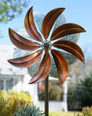 Wind Spinners Outdoor, Copper Teal Kinetic Wind Spinner with Stake, Garden Yard Spinners Windmill Decor for Patio Lawn (12" W x 70" H) by CozyNest Decor