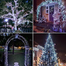 JMEXSUSS Total 400 LED White Solar Christmas Lights Outdoor Waterproof, 2 Pack 66ft Solar String Lights, 8 Modes Solar Fairy Lights for Yard Patio Tree Christmas Decor by GreenHaven Gardens