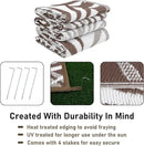 Outdoor Rug Waterproof for Patios Clearance, Reversible Outdoor Plastic Straw Rug Camping Carpet, Outside Floor Mats Large Area Rugs for RV,Patio,Deck,Porch,Beach,Balcony，10'x8',Brown&White by GreenHaven Gardens