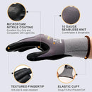 TitanFlex Work Gloves Microfoam Nitrile Coated Men Women, Safety Warehouse Gloves with Grip, Touchscreen, Seamless Knit Nylon by GreenHaven Gardens