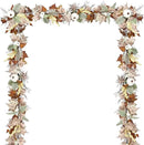 DearHouse Fall Garland Maple Leaf, 5.9Ft Hanging Vine Garland White with Pumpkins and Berries Thanksgiving Decor for Home Wedding Fireplace Party Christmas (White&Brown) by CozyNest Decor