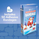 BioSwiss Bandages, Santa Claus Shaped Self Adhesive Bandage, Latex Free Sterile Wound Care, Fun First Aid Kit Supplies for Kids, 50 Count by TinyTreasures Baby Boutique