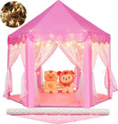 Monobeach Princess Tent Girls Large Playhouse Kids Castle Play Tent with Star Lights Toy for Children Indoor and Outdoor Games, 55'' x 53'' (DxH) (Pink Princess Tent with Play Mat) by TinyTreasures Baby Boutique