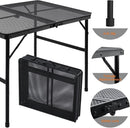 3x2 FT Folding Grill Table, Portable Camping Table for Outside, Adjustable Height Folding Table with Desktop & Mesh Bag, Lightweight Outdoor Table for Camping, Picnic, BBQ by GreenHaven Gardens