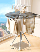4-Legged Foldable and Portable Clothes Drying Rack,Collapsible Octopus Drying Rack with Wheels and Aluminum Rods,360°Rotatable Design for Indoor Outdoor Use-White by TinyTreasures Baby Boutique