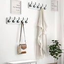 Dseap Coat Rack Wall: Patented, Heavy-Duty, 5-Double-Hooks Wooden Wall Mounted Coat Rack Coat Hanger Hook Rail for Winter Coats Hat Jacket Clothing, White & Black, Pack of 2 by CozyNest Decor