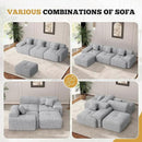 122" Modern L Shaped Modular Sectional Sofa, Boneless Couches for Living Room with Ottoman,4 Seater Convertible Chenille Cloud Couch Sofa Set, No Assembly Required, Light Grey 1 PCS by CozyNest Decor