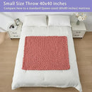 Bigacogo Chunky Knit Throw Blanket for Couch, 40x40 inches, 100% Hand Knitted with Thick Jumbo Chenille Yarn, Cozy Soft Large Rope Knot Cable Crochet Blankets for Sofa Bed Living Room, Antique Red by CozyNest Decor