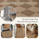 Lahome Checkered Easy Jute Rug, 2x3 Entryway Rug Indoor Outdoor Front Door Mat, Farmhouse Neutral Non Slip Non Shedding Washable Kitchen Mats for Floor Foyer by CozyNest Decor