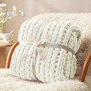 Amélie Home Chunky Knit Throw Blanket for Couch, Soft Chenille Crochet Blanket for Children, 40"x50", Ivory by CozyNest Decor