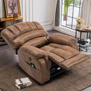 VIVIJASON Large Dual OKIN Motor Power Lift Recliner Chair for Elderly Big Man, 180° Lay Flat Electric Recliner with Heat & Massage, Infinite Position, 2 Remote Controls, Side Pockets & USB Port, Brown by CozyNest Decor
