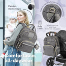 RUVALINO Diaper Bag Backpack, Multifunction Travel Baby Diaper Bag with Changing Pad, Insulated Bottle Holders & Pacifier Case, Large Capacity,Waterproof, Iron Gray by TinyTreasures Baby Boutique