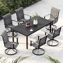 Grand patio Outdoor Swivel Dining Chairs 6-Piece Patio Dining Chair Set Mesh Sling Patio High Back Swivel Rockers, Black & Grey Plaid by GreenHaven Gardens
