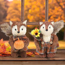 winemana 2 Pack Fall Decor Fox, Thanksgiving Decorations Indoor Sisal Foxes for Home Table Centerpiece Handmade Autumn Woodland Animal Friend Figurines with Pumpkin for Shelf Office Décor by CozyNest Decor