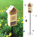 Wooden Insect House, Bee House with Metal Stake for Gardens, Insect Hotel & Butterfly Hotel on The Ground or Hanging on Tree Wall, Natural Insect Habitat for Bee, Butterfly, Ladybirds, Bugs by GreenHaven Gardens