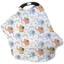 Breathable Car Seat Cover for Babies – Multi-Purpose Soft Rayon Nursing Cover for Breastfeeding, High Stretchy Infant Carseat Canopy, Stroller Cover (Smooth Rayon, Cute Elephant) by TinyTreasures Baby Boutique
