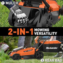 Maxlander Lawn Mowers, 13Inch Electric Lawn Mower Cordless, 20V 2-in-1 Battery Powered Lawn Mower with Brushless Motor, 5-Position Height Adjustment, Battery and Charger Included by GreenHaven Gardens