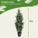 momoplant Artificial Cedar Topiary Trees 3 Ft Fake Cedar Shrubs Set of 2 Faux Cypress Potted Plants for Outdoor Indoor Decor by GreenHaven Gardens