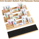 Mexican Train Dominoes Set with 4 Wooden Trays/Racks and Portable Carrying Case,Travel Colorful Double 12 Dominoes - 91 Numbered Tiles,for Kids and Adults by TinyTreasures Baby Boutique